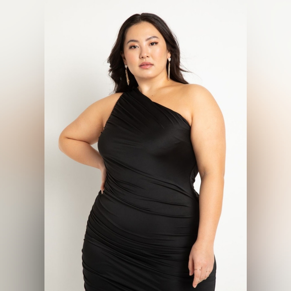 ELOQUII Ruched one shoulder dress Size 18 - Picture 3 of 3